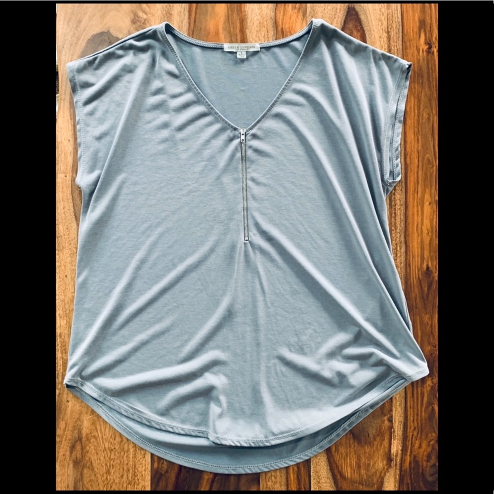 Gray Short Sleeve Quarter Zip Tee